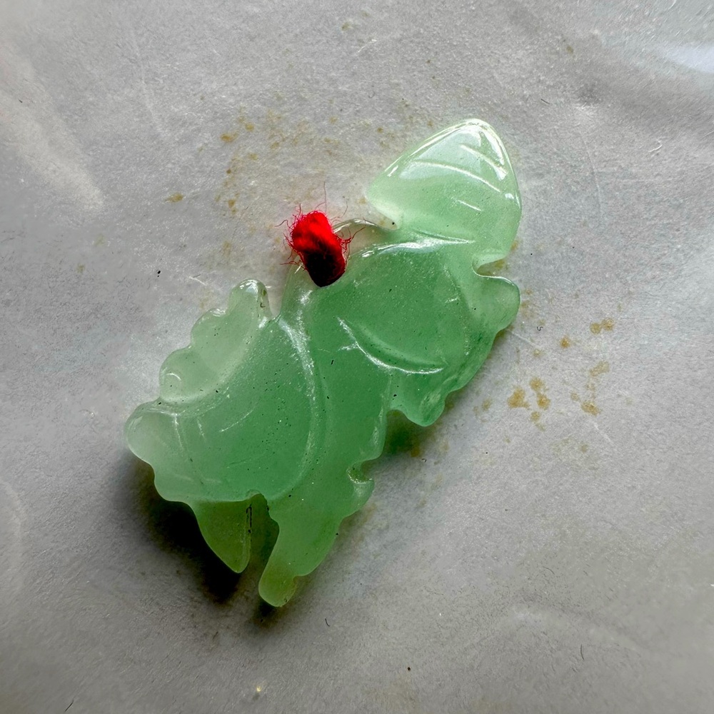 Old Vintage Green Jadeite Dragon Pendant Charm